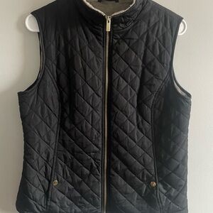 Laura Scott Black Quilted Vest